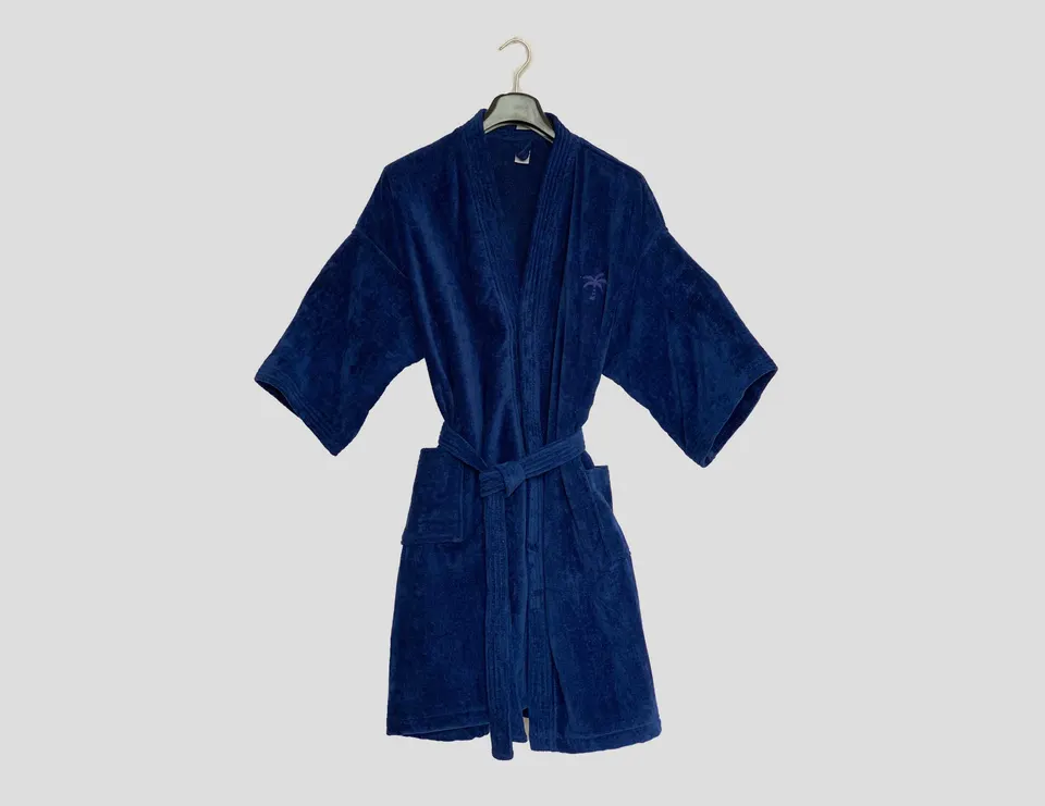 Bata de baño para adulto en azul marino